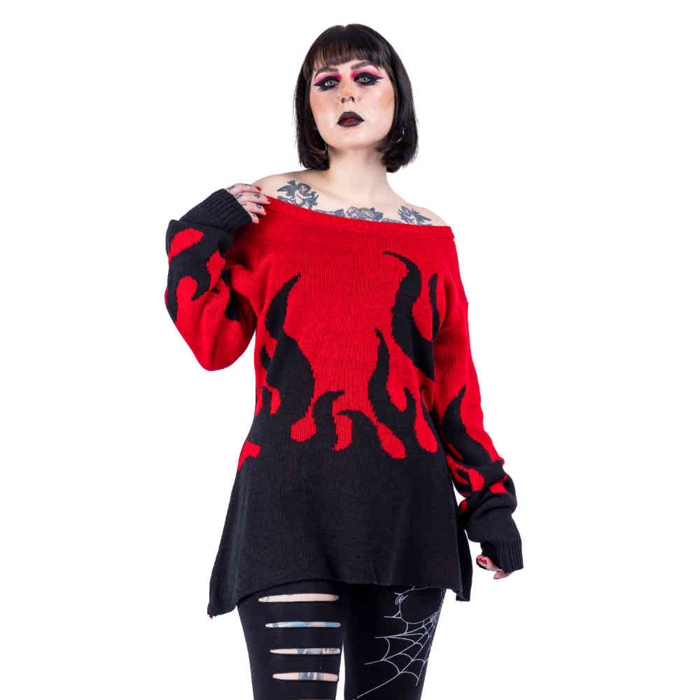 Heartless - Flamethrower Pull en tricot - Rouge/Noir